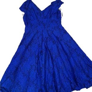 Elegant Blue Lace Dress
